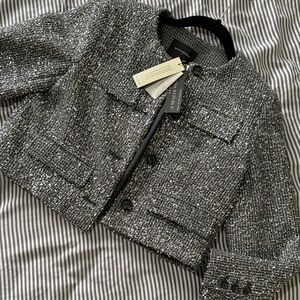 NWT!! Banana Republic! Chic silver and grey Tweed Jacket